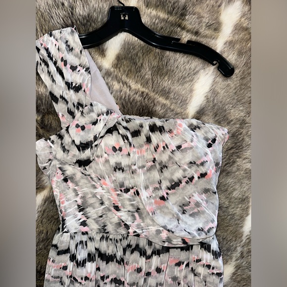 BRAND NEW with tags. NWT BCBG One shoulder twist, dress bubble 0 black gray pink - Picture 6 of 7